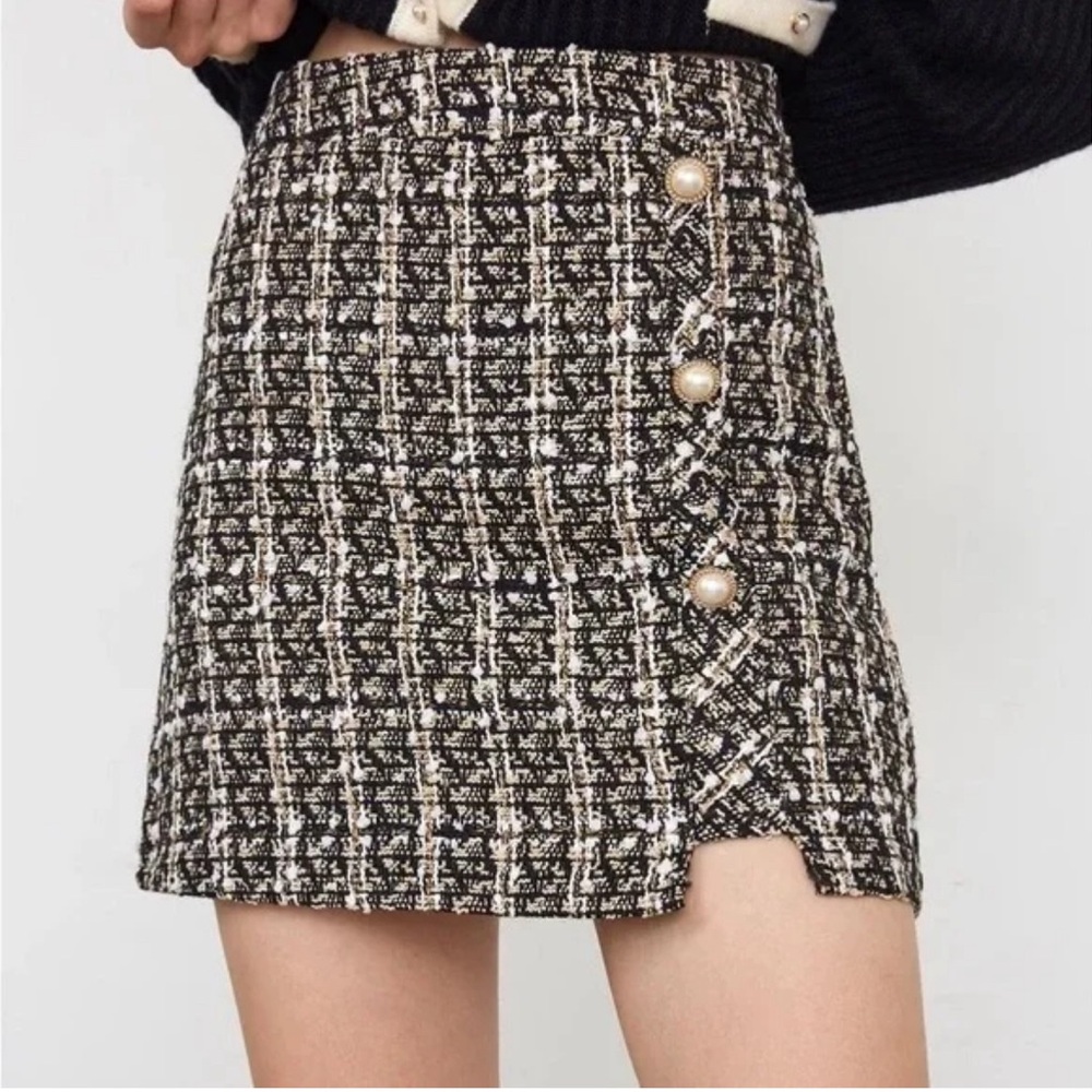 J ING Tweed Skirt NWT